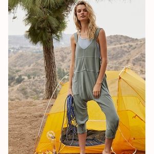 Free People High Tide Onesie Jumpsuit Green